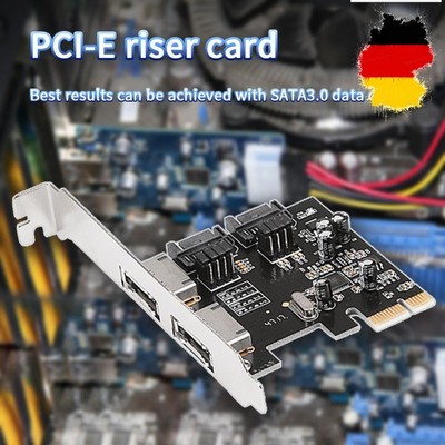 AMZLORD Desktop-Computer PCI-E X1 auf SATA3.0 Adapter PCI Express Riser 2 SATA3 
