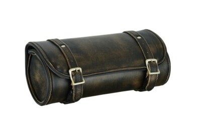 Leather Touring Motorbike Distressed Brown Tool Bag Motorcycle Luggage