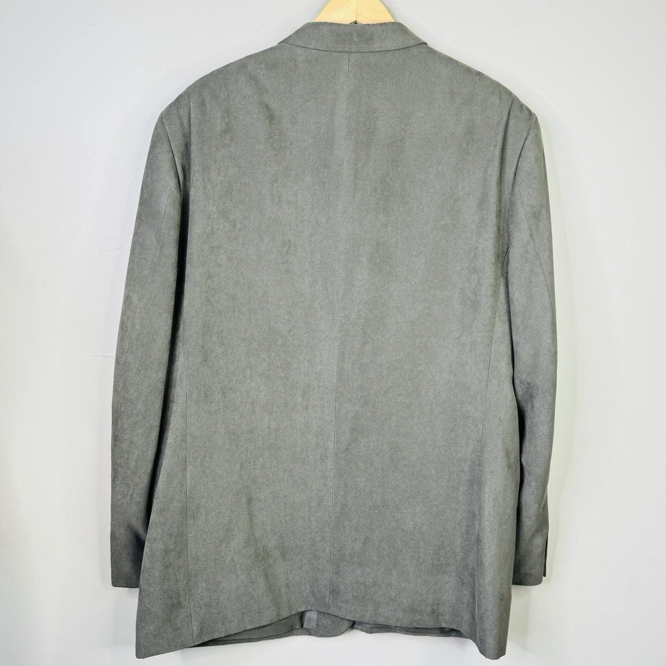 Abrigo deportivo para hombre Cezani talla 50L marrón oliva chaqueta blazer de 3 botones sensación de gamuza Foto 2 de 4