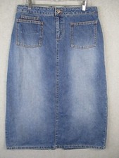 Womens Denim Maxi Skirt 16 Vintage Carolina Blues Straight 90s Y2K Modest Read