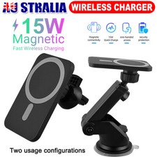 Car Wireless Charger 15W Mount Holder MagSafe For iPhone 17 16 15 14 13 12 Pro