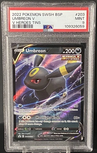 Pokemon Sword & Shield V Heroes Black Star Promo SWSH203 Holo Umbreon V PSA 9