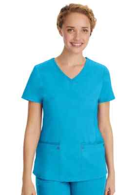 Healing Hands Purple Label Women's Yoga Knit V-Neck Scrub Top. 2245 NWT! A11