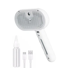Rechargeable Shedding Hair Spray Hot Steam Easy Pet Grooming Brush for Cat Dog