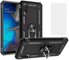 For Samsung Galaxy A10e Case,  3 in 1 Kickstand Cover + Tempered Glass Protector