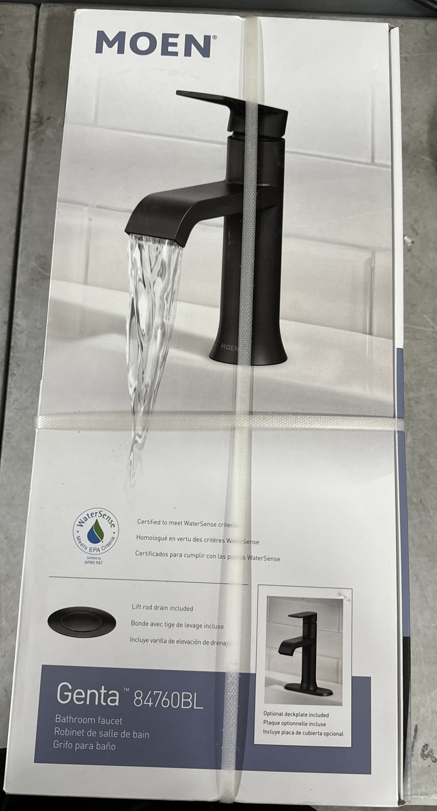 MOEN 84760BL GENTA MATTE BLACK ONE HANDLE BATHROOM FAUCET 26508284926