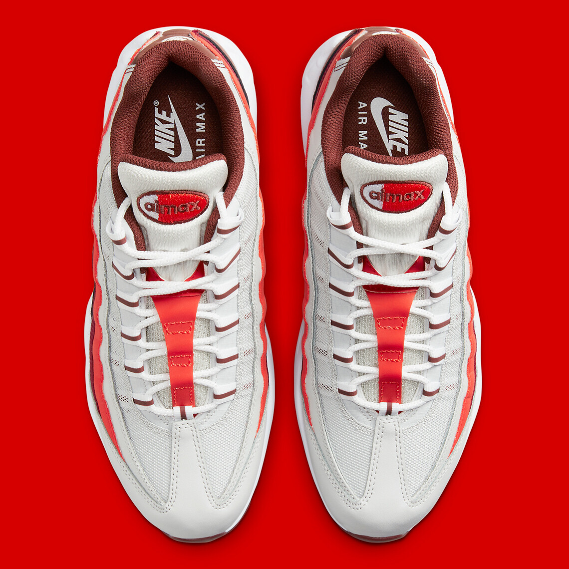 Nike Air Max 95 レッド/ホワイト New Nike Air Max 95 SE Bone Red Mens US Size 7.5 UK 6.5 EUR