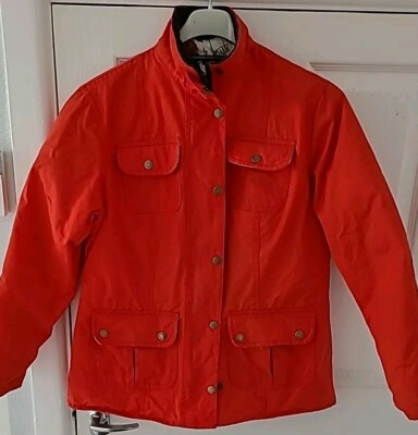 John Partridge Red Women s Wax Jacket Size 12. Made in England.