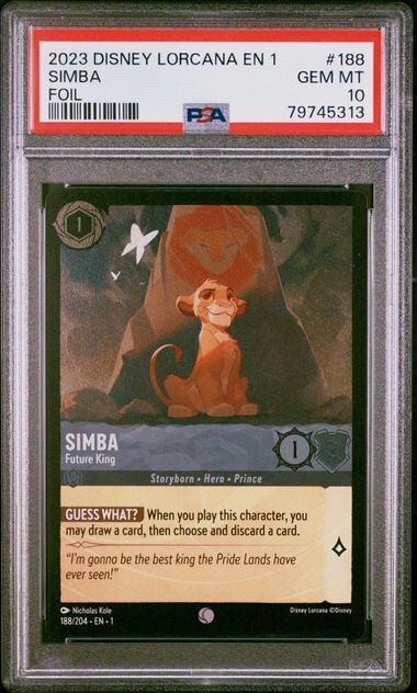 PSA10 DISNEY LORCANA シンバ #215 PSA10 Disney Lorcana Card Simba Enchanted 215/204 Japanese