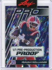 2024 Leaf Pro Set Football Goin Pro Crystal Proof Isaiah Williams Rookie 1/1