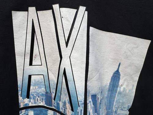 A|X ARMANI EXCHANGE Men's Graphic NYC VTG Logo Long Sleeve Shirt Small Black - Picture 5 of 8