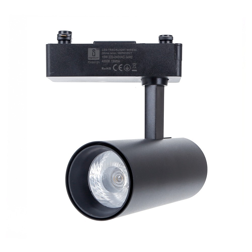 Faretto LED Binario 15W Nero 4000K Facile Montaggio Monofase