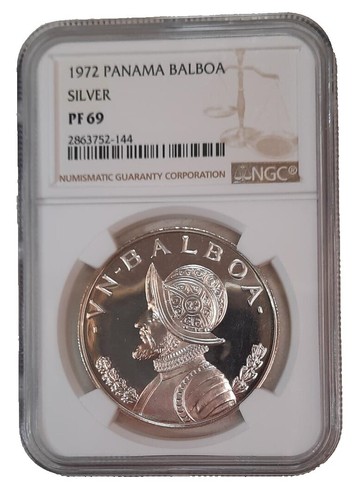 1972 PANAMA Huge SIMON BOLIVAR Vintage Old Proof Silver 20 Balboas