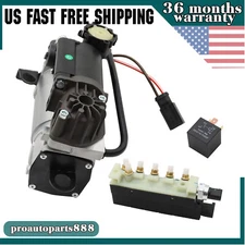 Air Suspension Compressor Pump + Relay + Valve Block For Mercedes W220 E500 S430