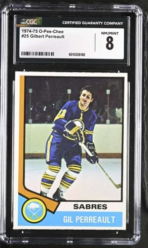 1974-75 O-PEE-CHEE #25 GILBERT PERREAULT CGC 8 NM/MINT SABRES 1830