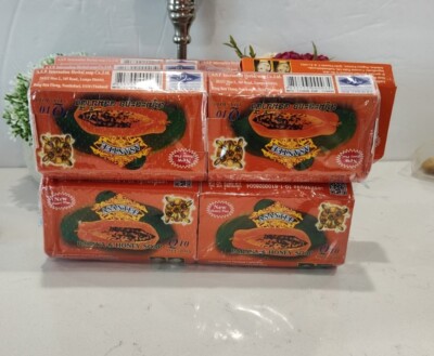 4 Asantee Thai Herbal Papaya Honey Soap with Q10, AHA, BHA Skin Whitenin 125g