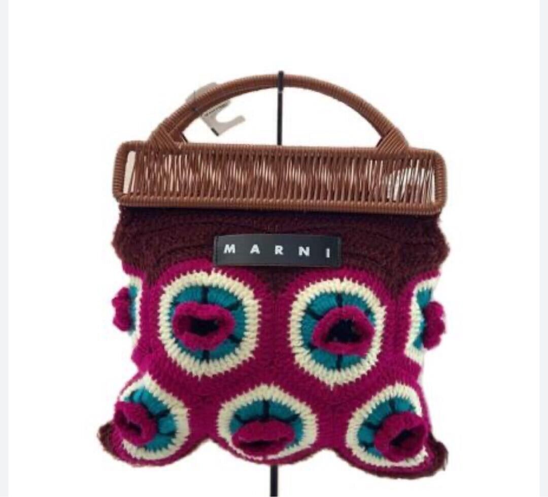Marni MARKET Flower Cafe Crochet Bag Flower Pink Knit Marni MARKET Flower Cafe Crochet Bag Flower Pink Knit
