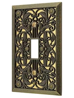 Light Switch Cover Plate Antique-Brass Farmhouse Vintage Cast Iron Metal