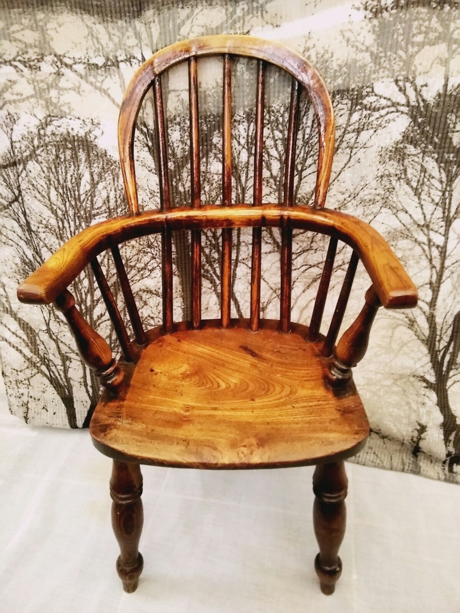 Antique Childs size Windsor chair early 19th century Great Patina