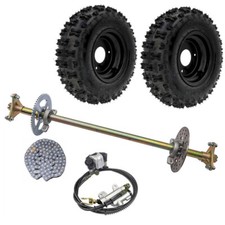 29" Go Kart Rear Axle Kit Sprocket Hub Brake 6" Wheels for Quad Trike E-BIKE