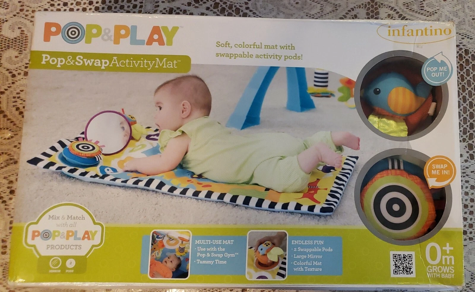 Infantino Infant Baby Activity Mat, Pop & Swap Activity Mat - New In Box *read*
