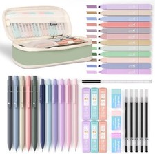 39 PCS Aesthetic School Supplies with Big Capacity Pen Case, 12 Color Pastel Hig