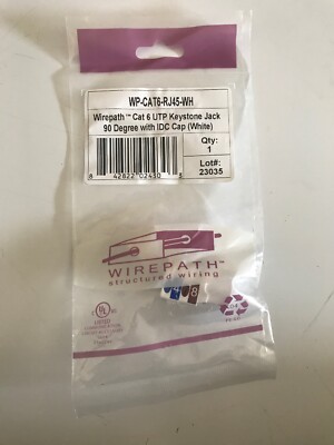 4X Cat6 UTPKeystone Jack RJ45 90 Degree Unshielded Punch Down 110 With IDC White