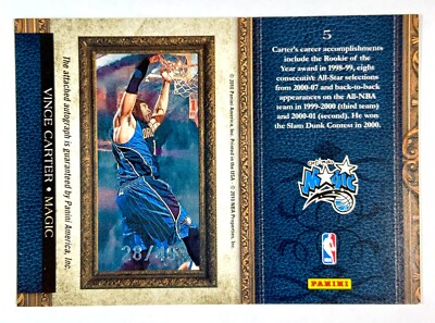 2009-10 Panini Court Kings - Masterpieces Vince Carter #5 