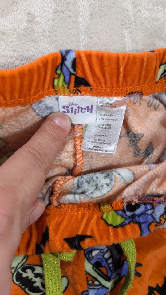 Pantalones de pijama Disney niños talla 4/6 puntada Halloween BOO cuidado naranja brillante Foto 3 de 4