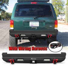 Steel Textured Rear Bumper W D-ring Led Light For 1989-2001 Jeep Cherokee Xj Steel Textured Rear Bumper W D-ring Led Light For 1989-2001 Jeep Cherokee Xj