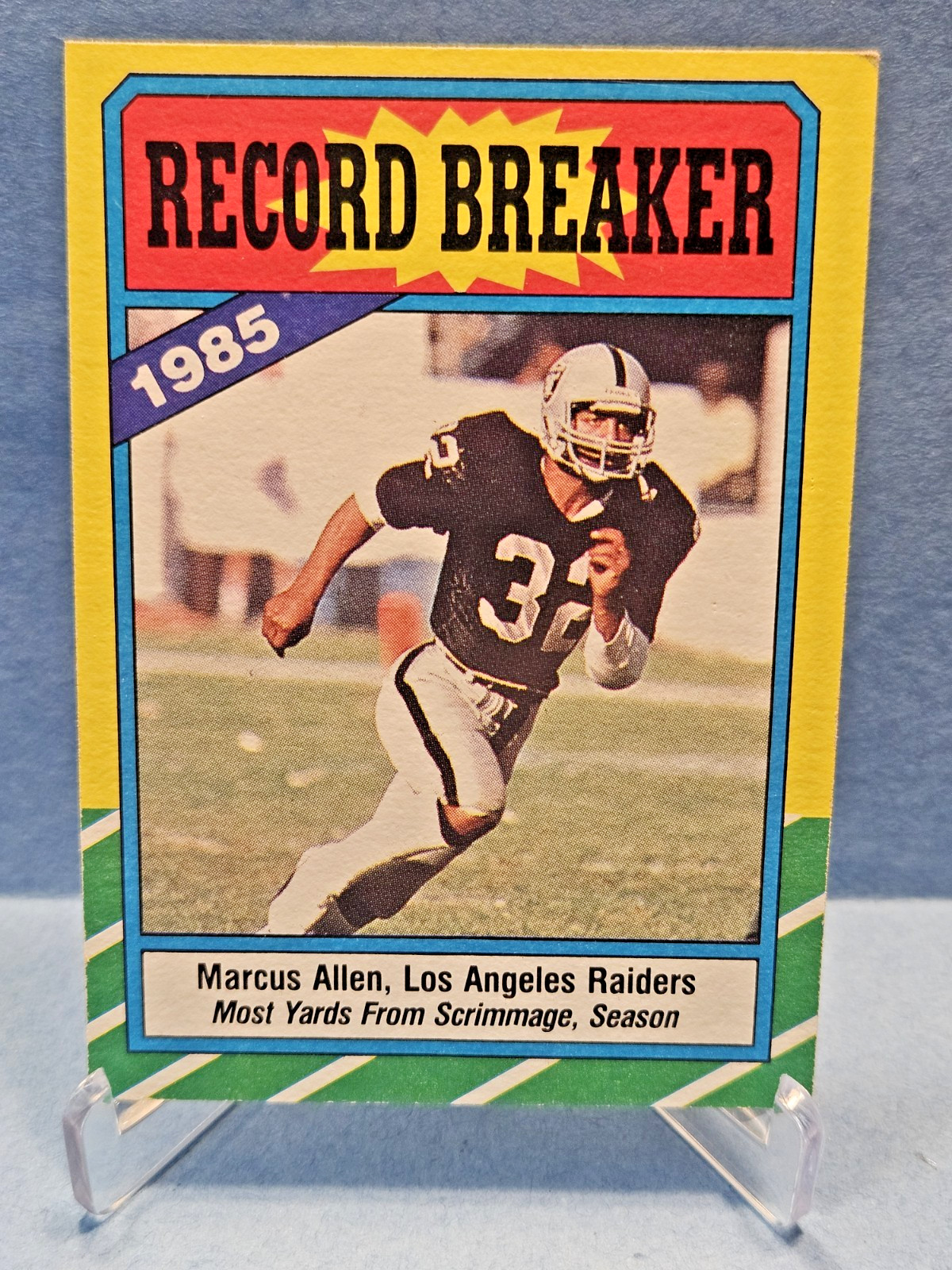 1986 Topps Football MARCUS ALLEN Record Breaker 1 Oakland Raiders NFL