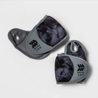 ALL IN MOTION ADJUSTABLE WRIST WEIGHTS 2.5LBS (1 PAIR) - BLACK/GRAY