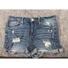 Aeropostale Womens Size 6 Distressed Denim Shorts Blue Medium Wash Cuffed