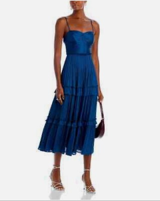 #ad NWT Aqua Ruched Top Midi Dress Cobalt Blue Size XXL $79.00