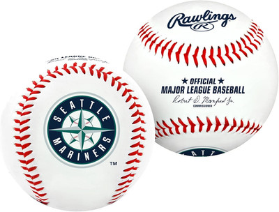 Rawlings MLB Seattle Mariners Team Logo Baseball, White, 1