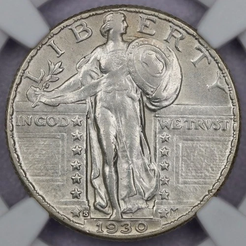 1930-S 25c Standing Liberty Quarter - NGC AU 55