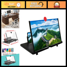 12" Phone Screen Magnifier - 3D HD Projector with Foldable Stand for Movies Ga
