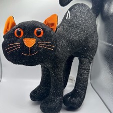 Funny Kids Halloween Sparkling Black Cat Plush Stuffed Animal