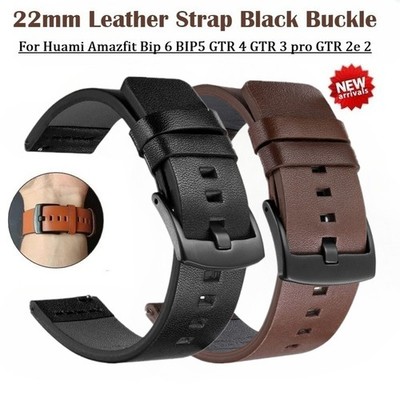 For Huami Amazfit Bip 6 5/GTR 4 3 2e/ Pace Stratos 2S/2 Leather Watch Band Strap
