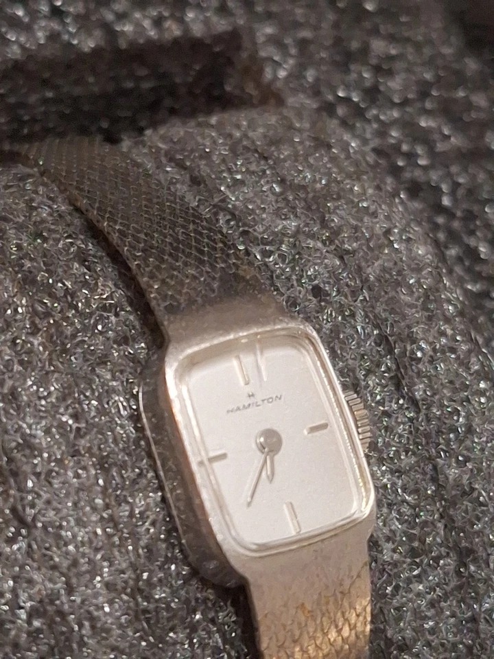 Hamilton Women's Mechanical Vinatge Watch Running Great Cond. Silver Tone Square - Image 2 of 4