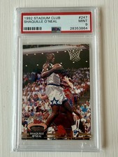 Topps 1992-93 Stadium Club Shaquille O'Neal #247 Rookie PSA 9 Orlando Magic