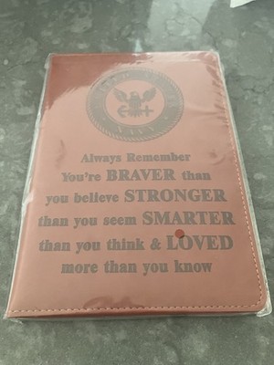 United States Navy Inspirational Journal   Leather Notebook.