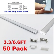 50 Pack 6.6Ft 2M Recessed LED Aluminum Channel Silver,LED Strip Light Diffuser