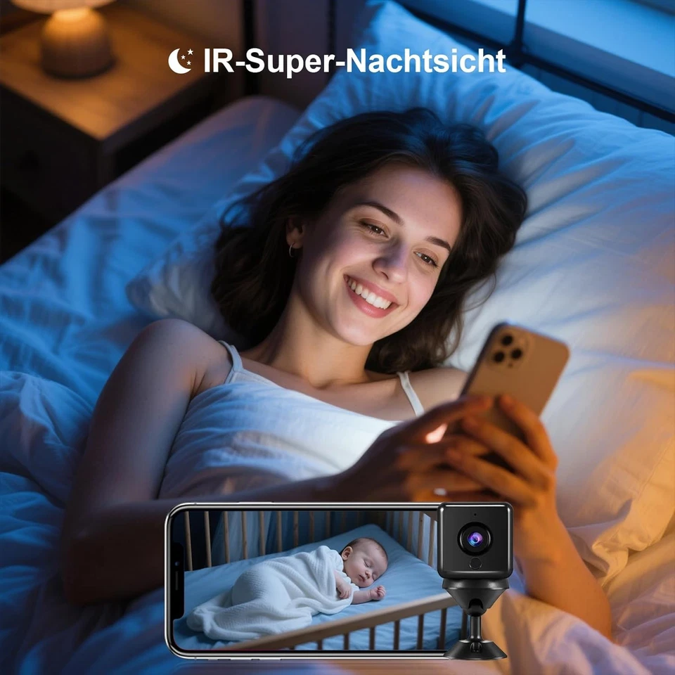 Mini Kamera Wireless WLAN WiFi Camera Überwachungkamera Spycam1080P HD 1000 mAh - Bild 2 von 4