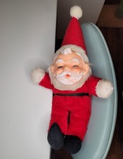 Vintage 1950s 1960s Rubber Faced Face Santa Claus Plush Stuffed Doll Animal 12"