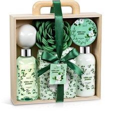 White Rose  Jasmine Spa Gift Set   Elegant Floral Bath 