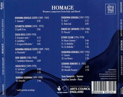 SUSIE GEORGIADIS/ANGIOLINA SENSALE HOMAGE: WOMEN COMPOSERS FROM ITALY AND BRAZIL