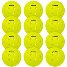 X-40 Outdoor Pickleballs 12-Pack - Ideal for All Ages, Durable & Bright Yellow