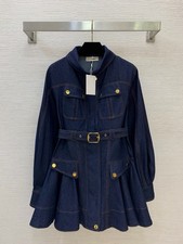 2026 summer hot sales runway show fashionable classy denim fabric dress SMLXL