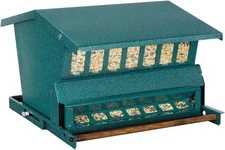 Heritage Farms Squirrel Proof Bird Feeder 15 lb Metal Hanging Pole Mount Green